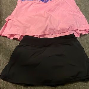 Pink and black skirts